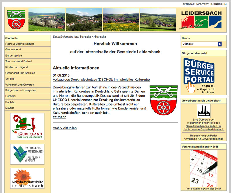 Homepage Leidersbach